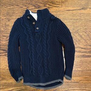 GAP boys Dark Blue Cable Knit Turtleneck Sweater